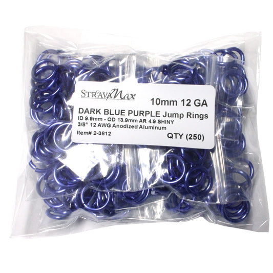 SHINY DARK BLUE PURPLE 10mm 12 GA Jump Rings / 250 Pack