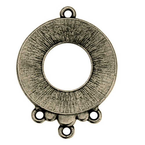 TierraCast Large Blossom Pendant 3 to 1 Link / 34 x 25mm / pewter with antique brass finish