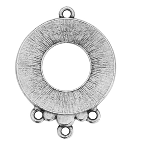 TierraCast Large Blossom Pendant 3 to 1 Link / 34 x 25mm / pewter with antique silver finish