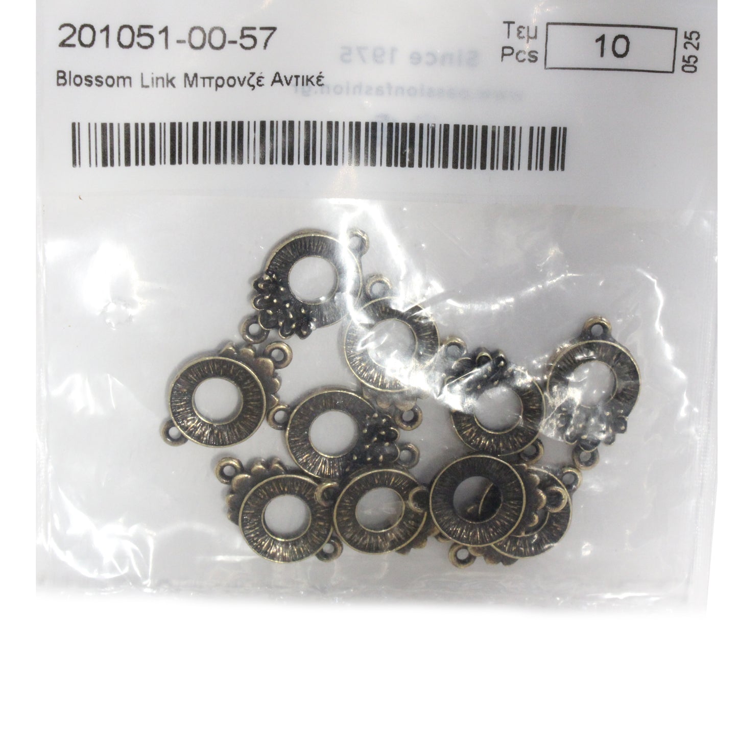 TierraCast Blossom Link / 21 x 13mm / pewter with brass oxide finish