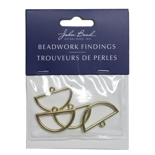18 × 30 mm Gold Half-Circle Pendant – Pack of 4