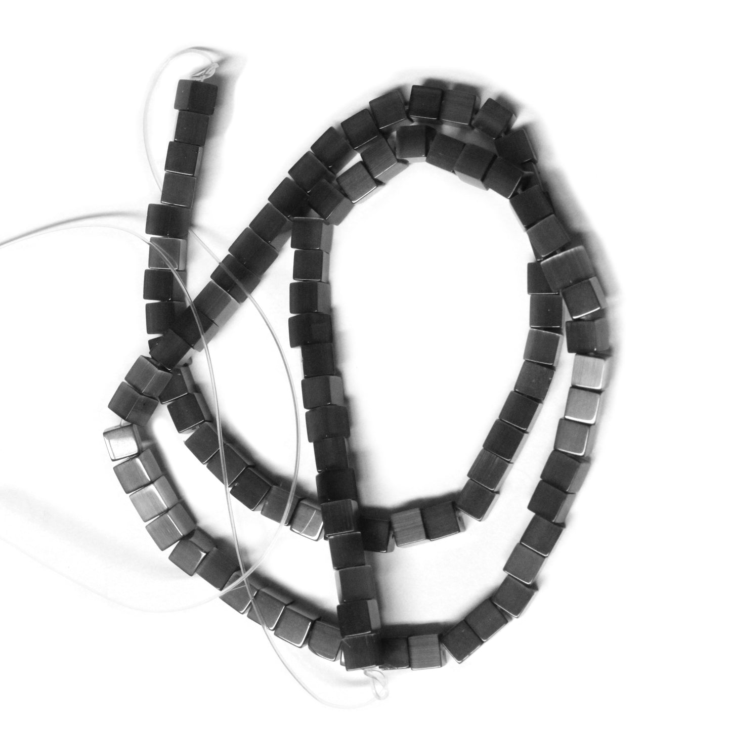 BLACK 4mm Cube Fiber Optic Beads / 16 Inch Strand / special effect jewelry beads