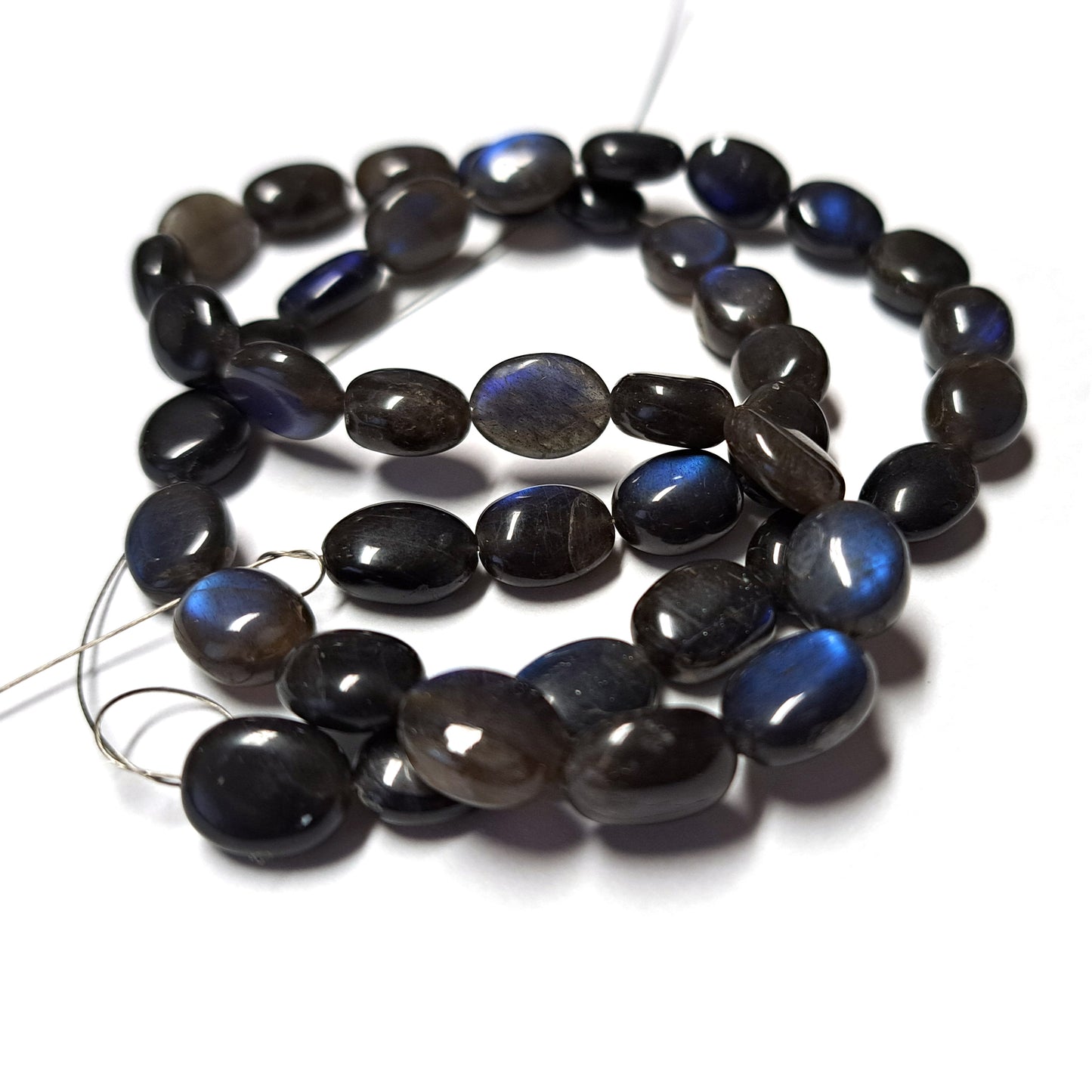 Blue Flash Labradorite Nugget Beads / 15 Inch Strand / 10-15mm Length / natural semi-translucent