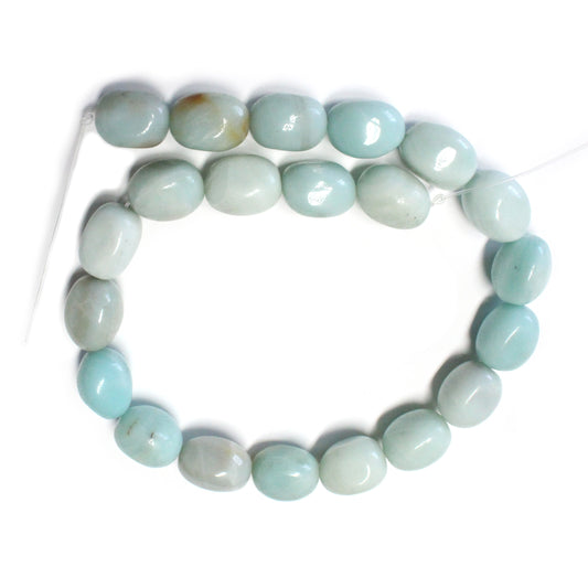 Amazonite Large Nugget Beads / 21 bead Strand / 20 x 15mm / smooth tumbled polished beads