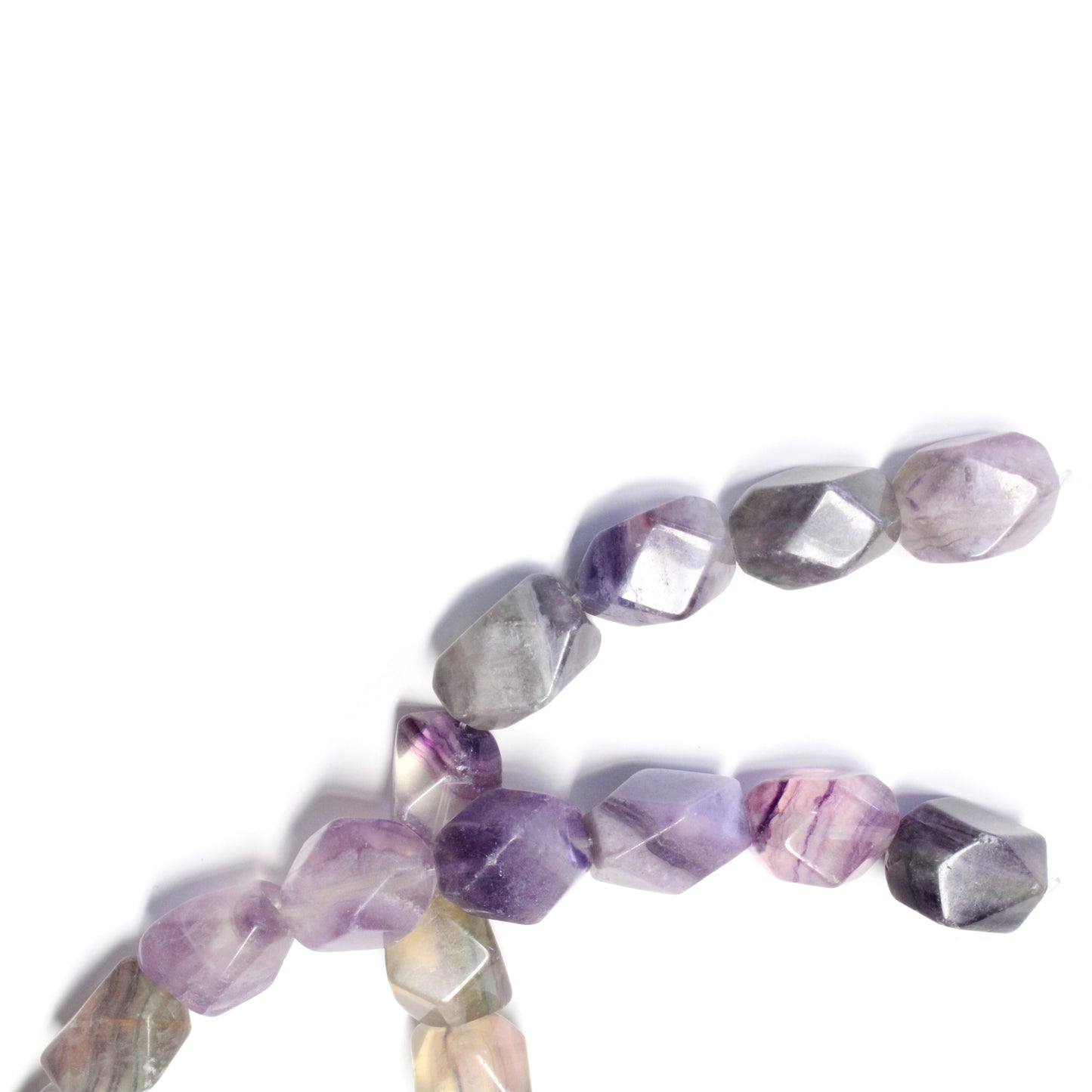 Purple Fluorite Irregular Faceted Large Nugget Beads / 22 Bead Strand / smooth polished beads