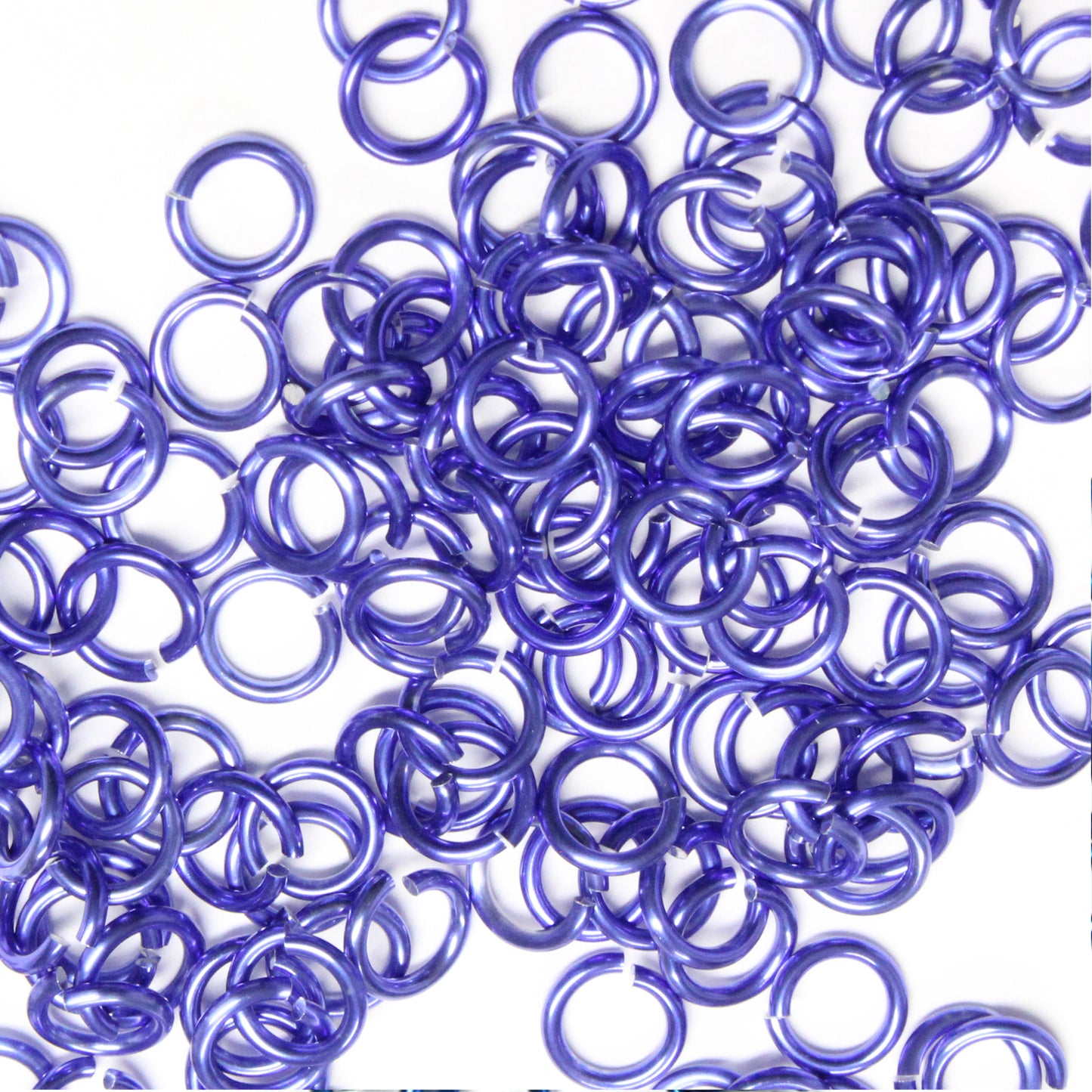 SHINY DARK LAVENDER 4mm 18 GA AWG Jump Rings / 5 Gram Pack (approx 150) / sawcut round open anodized aluminum
