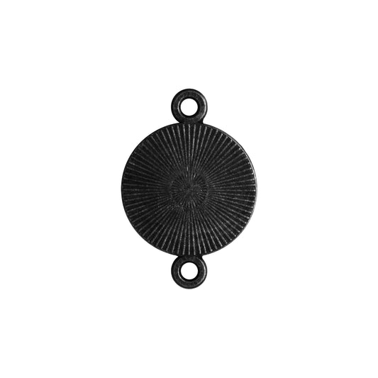 Radiant Round Bezel Link / 14mm ID / black finish / plated zinc alloy