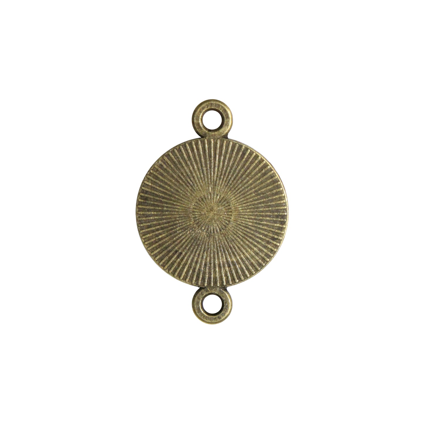 Radiant Round Bezel Link / 14mm ID / antique bronze finish / plated zinc alloy