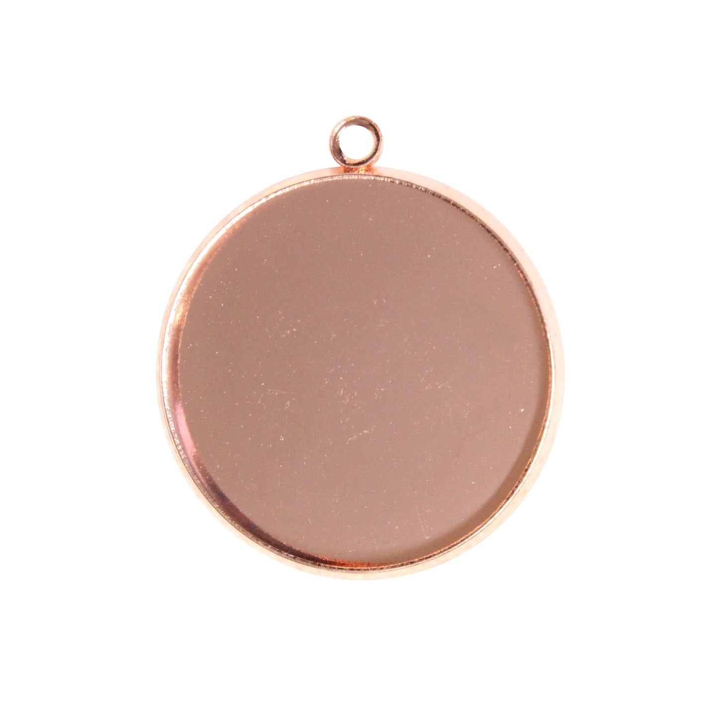 Plain Round Bezel Charm / 25mm ID / rose gold finish / plated zinc alloy