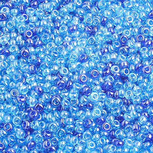 10/0 BLUE / AQUA LUSTER MIX Seed Beads / sold in 1 ounce packs / Preciosa Czech Glass