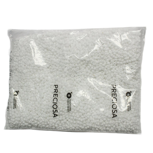 500 gram factory pack - 6/0 SNOW WHITE Preciosa Seed Beads