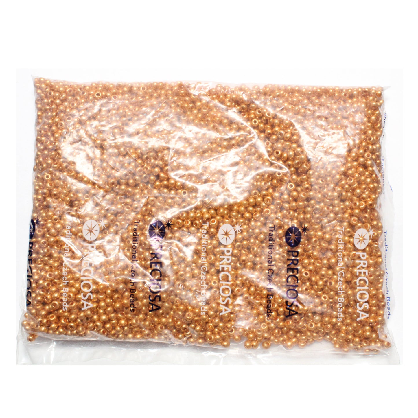 500 gram factory pack - 6/0 METALLIC GOLD Preciosa Seed Beads