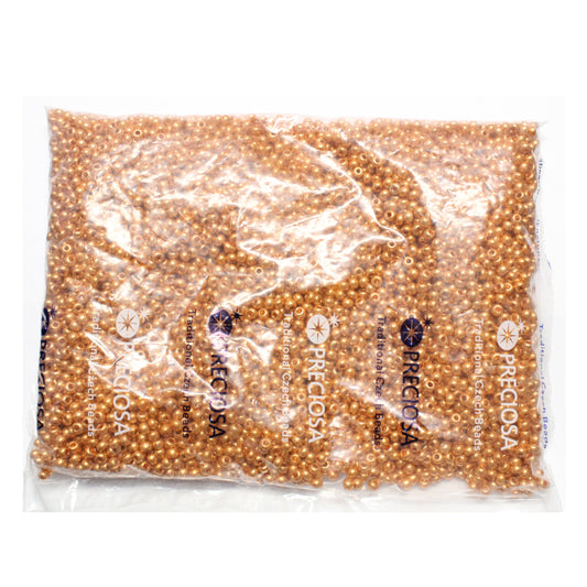 500 gram factory pack - 6/0 METALLIC GOLD Preciosa Seed Beads