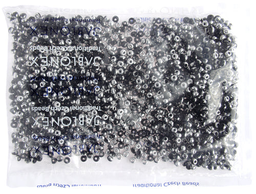 6/0 BLACK LABRADOR HALF COAT Czech Glass Seed Beads