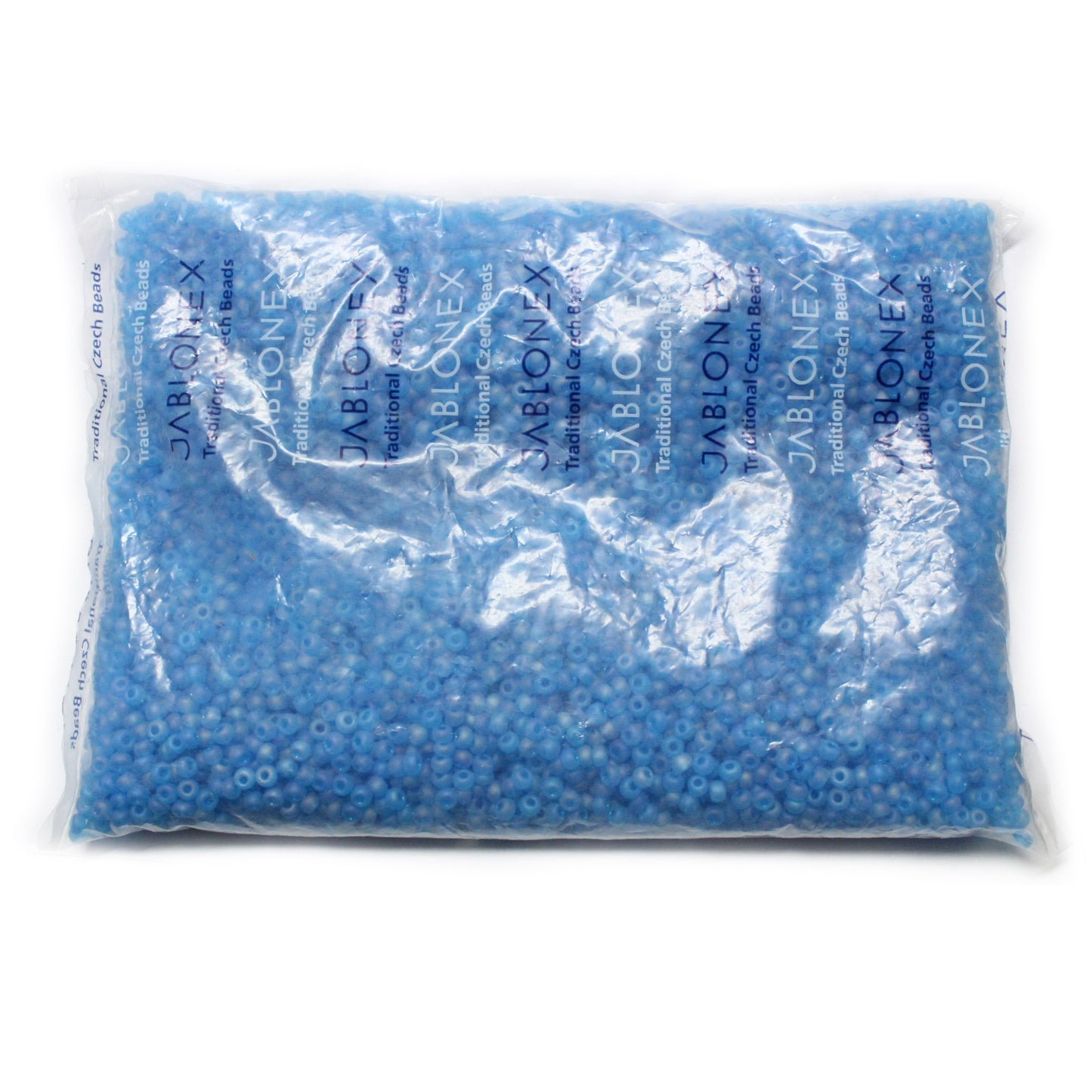 500 gram factory pack - 6/0 AQUA BLUE MATTE AB Preciosa Seed Beads