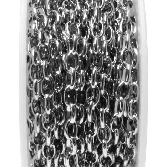 Medium Cable Chain / stainless steel / sold by the foot / 6 x 4mm links (OD)
