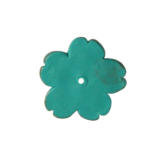 Tree Flower Blossom Bead / turquoise and copper / handmade polymer clay / 23mm x 23mm