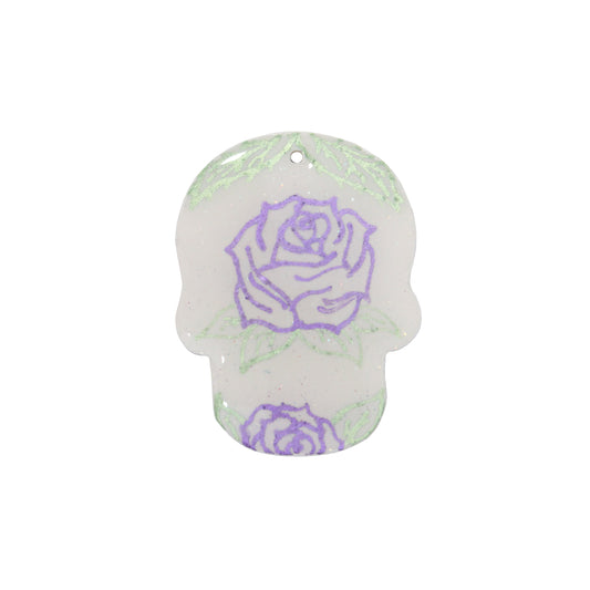 45mm Day of the Dead Skull Polymer Clay Pendant - Reverse 
View