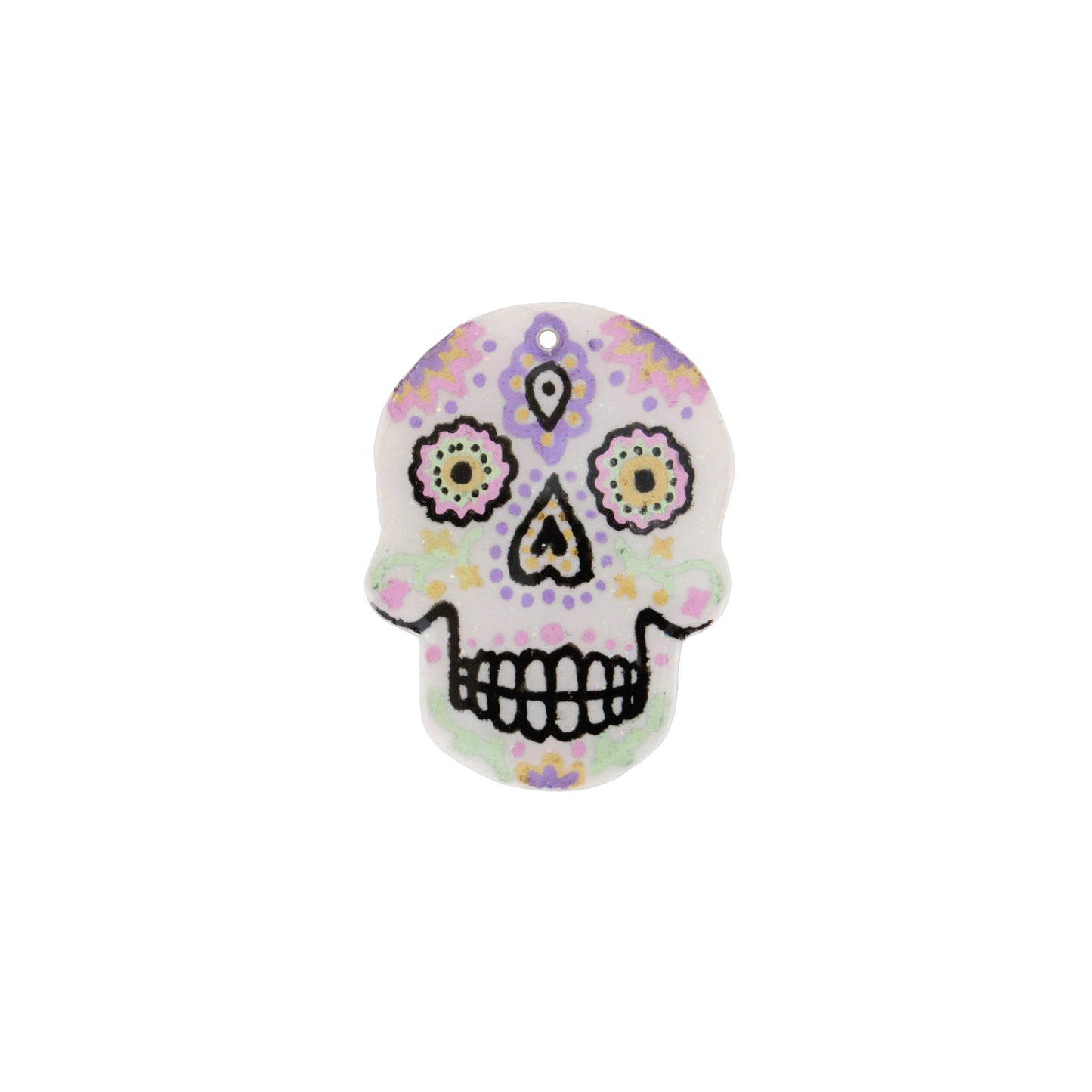 36mm Day of the Dead Skull Polymer Clay Charm