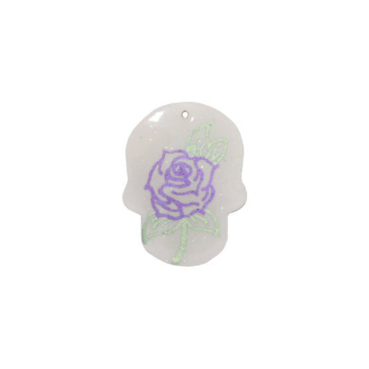 36mm Day of the Dead Skull Polymer Clay Charm - Reverse View