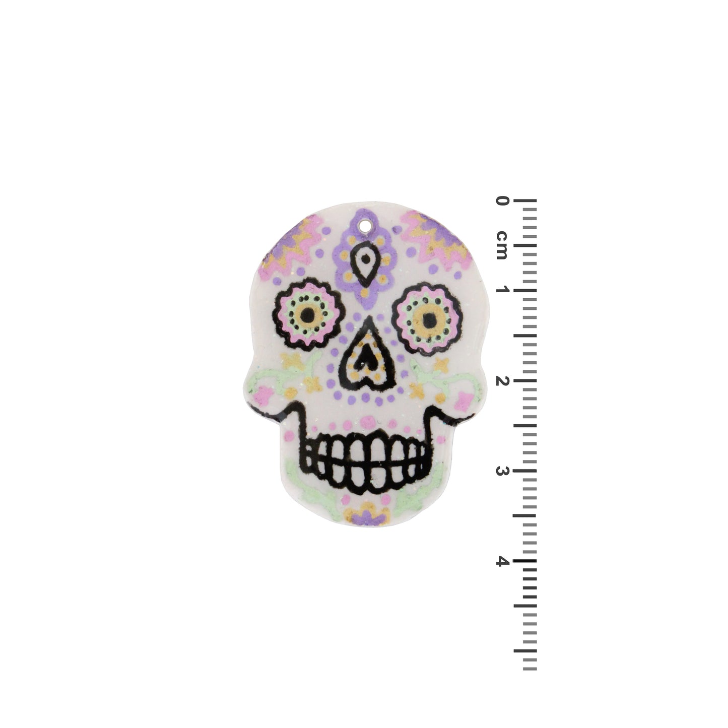 36mm Day of the Dead Skull Polymer Clay Charm