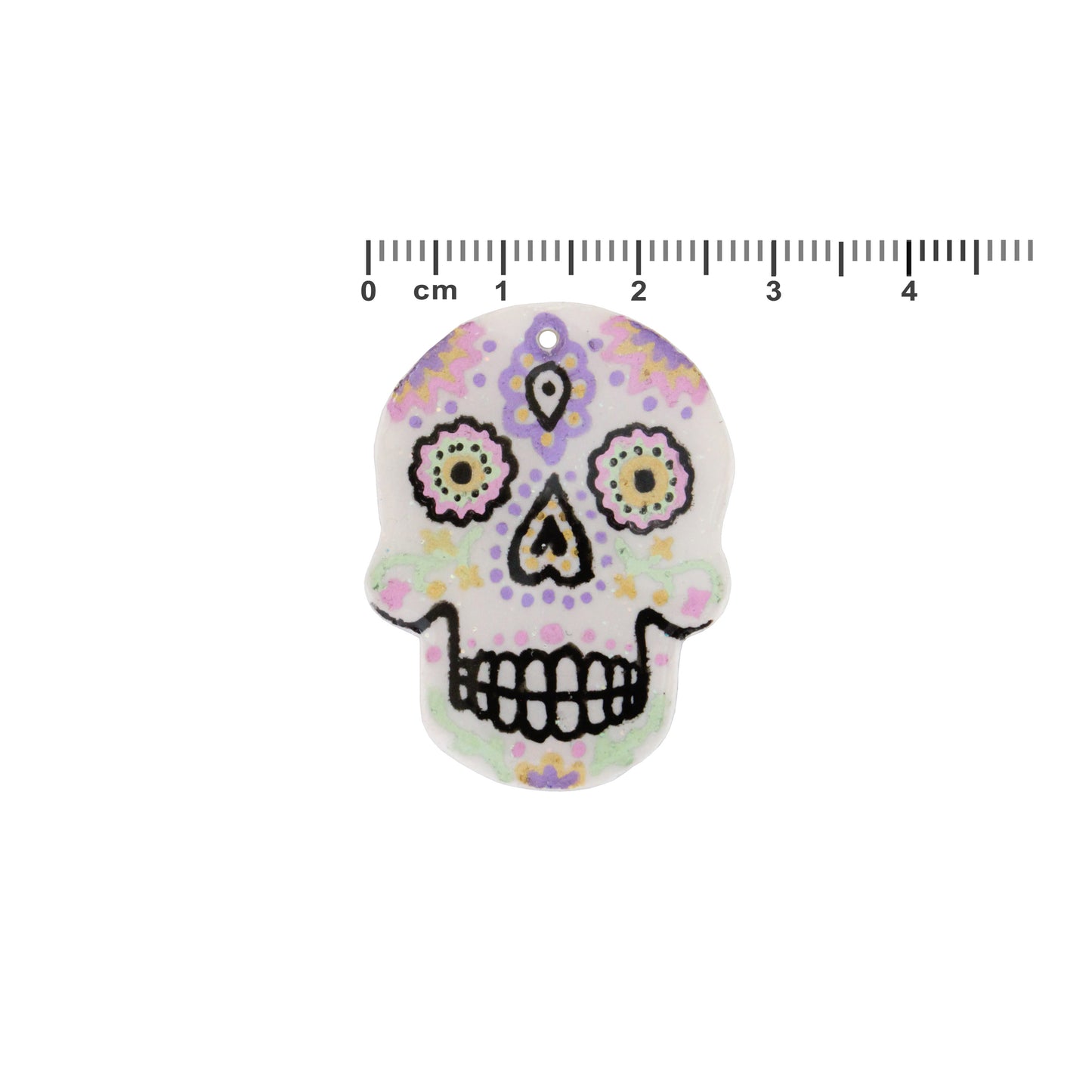 36mm Day of the Dead Skull Polymer Clay Charm