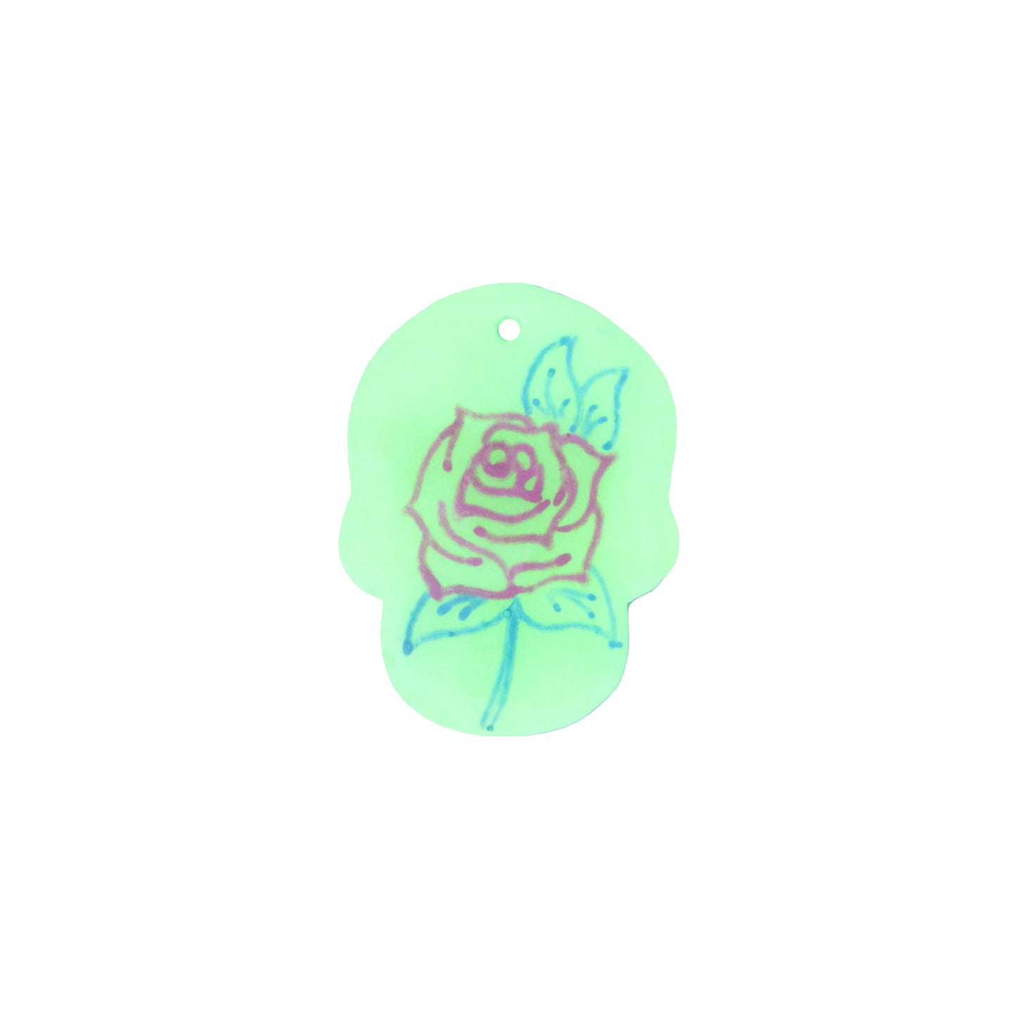 36mm Day of the Dead Skull Charm – Glow in the Dark - Reverse View