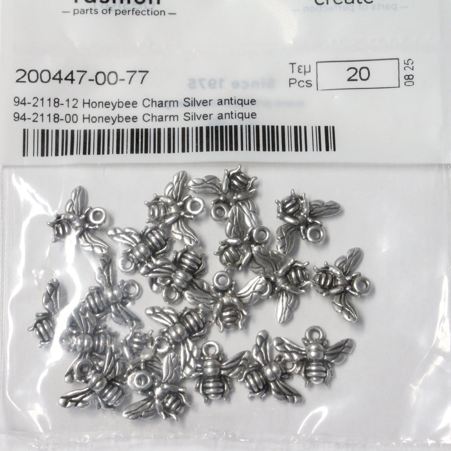 TierraCast Honeybee Charm / pewter with antique silver finish / 94-2118-12