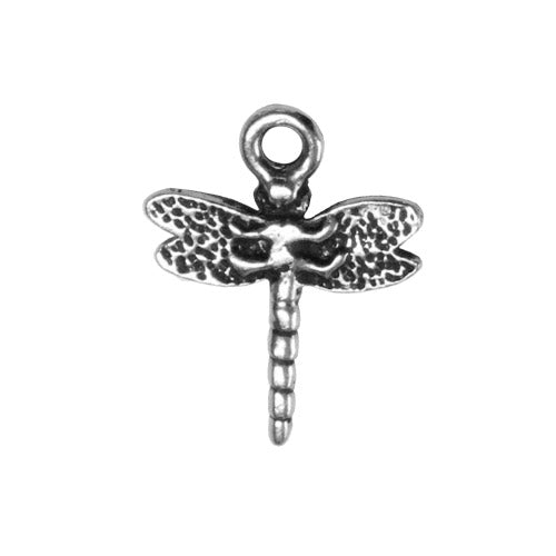 TierraCast 20mm Dragonfly Charm / pewter with an antique silver finish / reverse view
