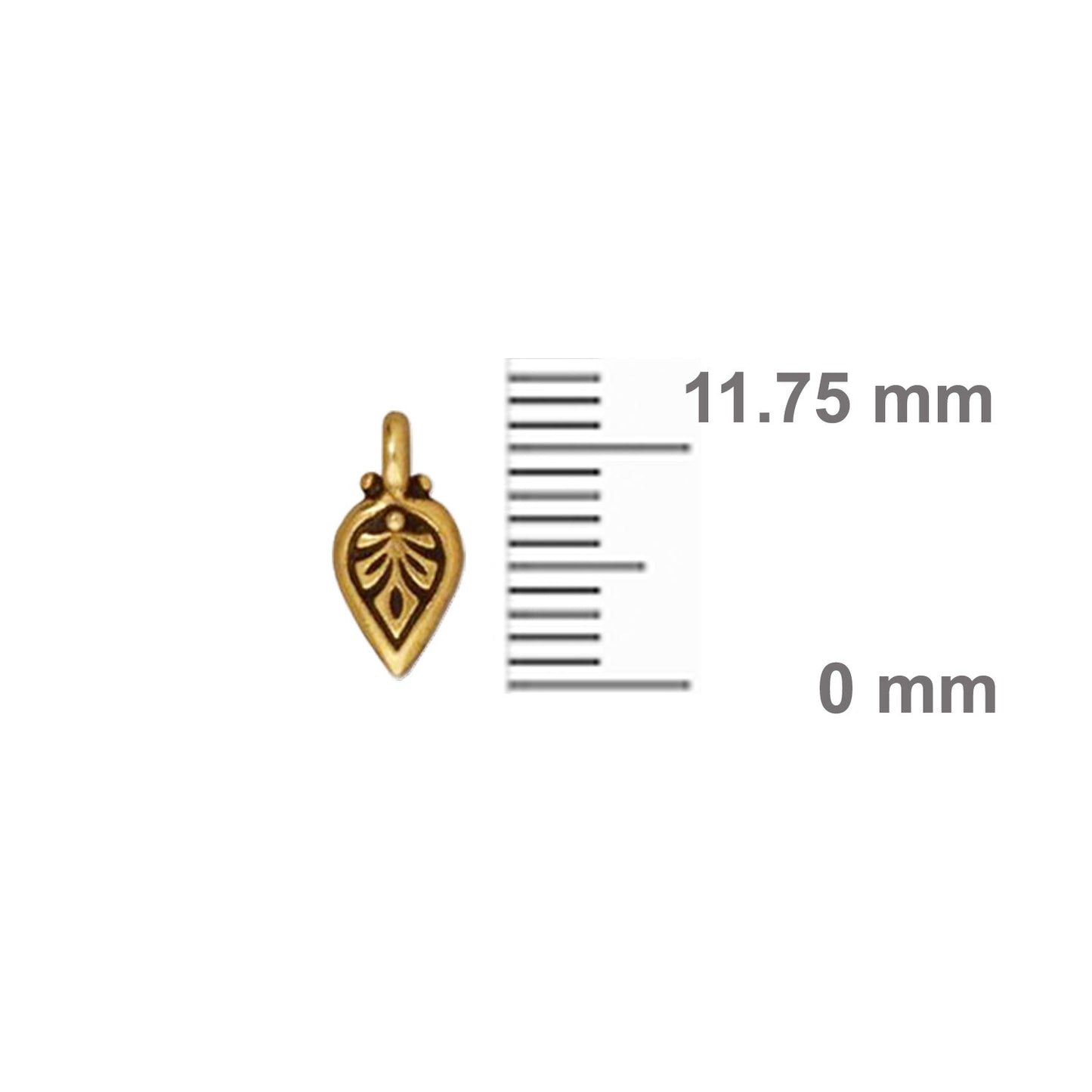 TierraCast Palmette Charm / pewter with antique gold finish / 94-2169-26