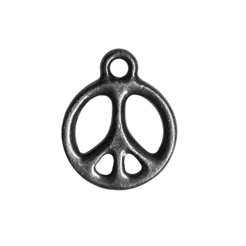 TierraCast Peace Charm / plated pewter with a black finish / 94-2294-13