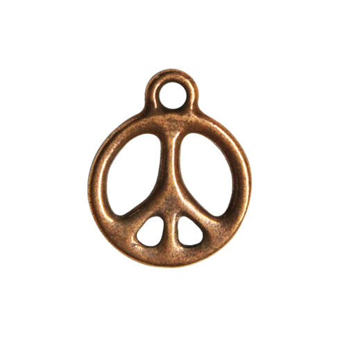 TierraCast Peace Charm / plated pewter with antique copper finish / 94-2294-18