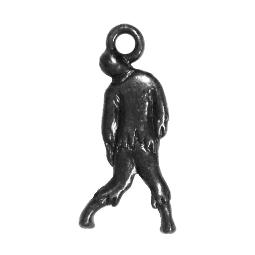 TierraCast Zombie Charm / pewter with a black finish / reverse view