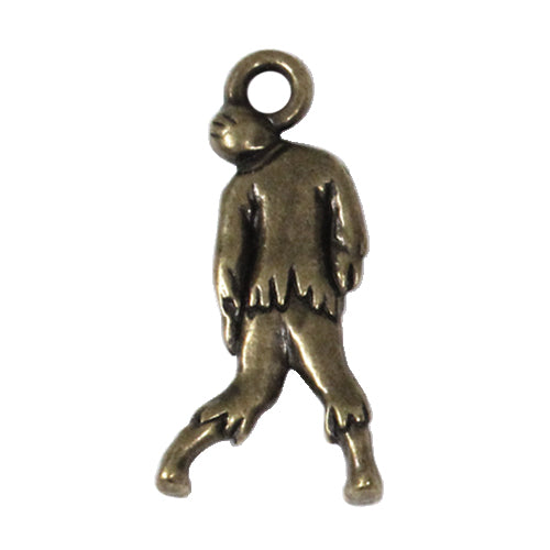 TierraCast Zombie Charm / pewter with a brass oxide finish / reverse view