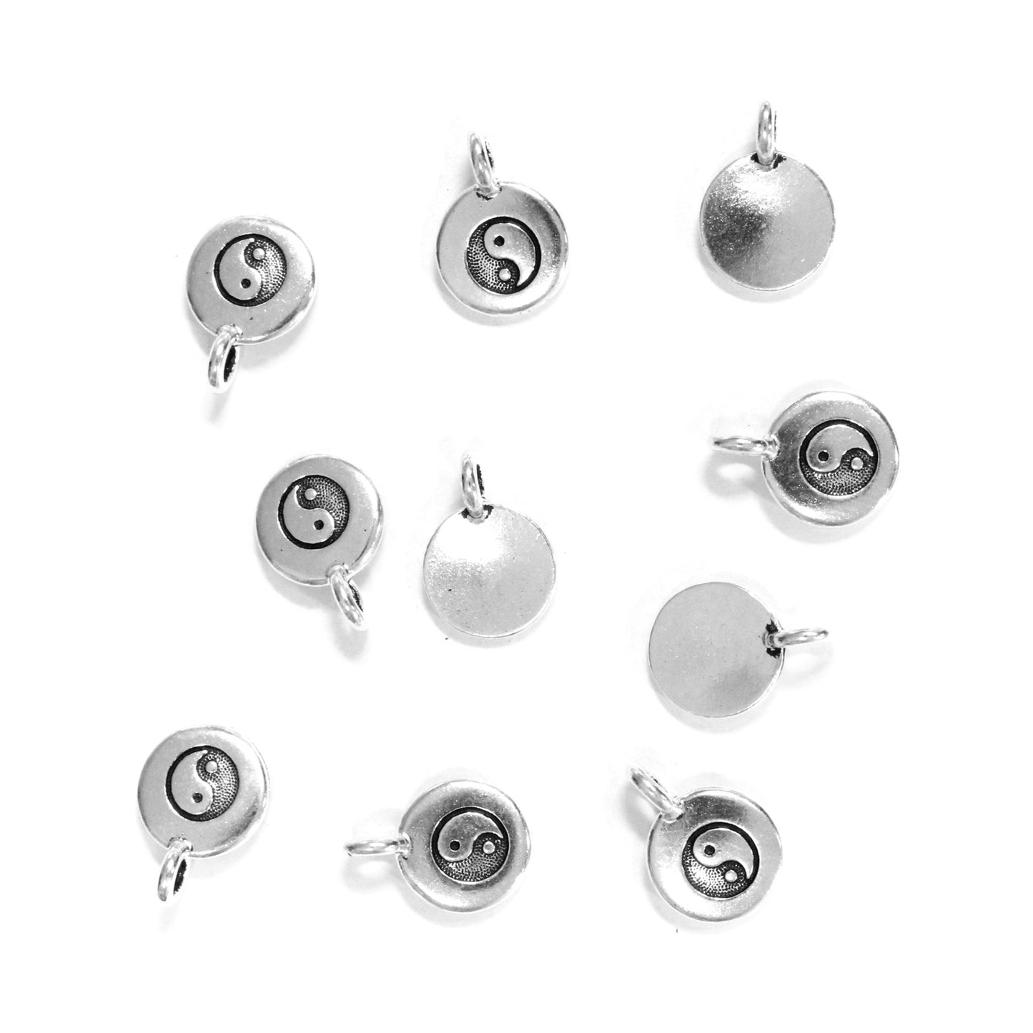 Yin Yang Charm Antique Silver - 10 Pack