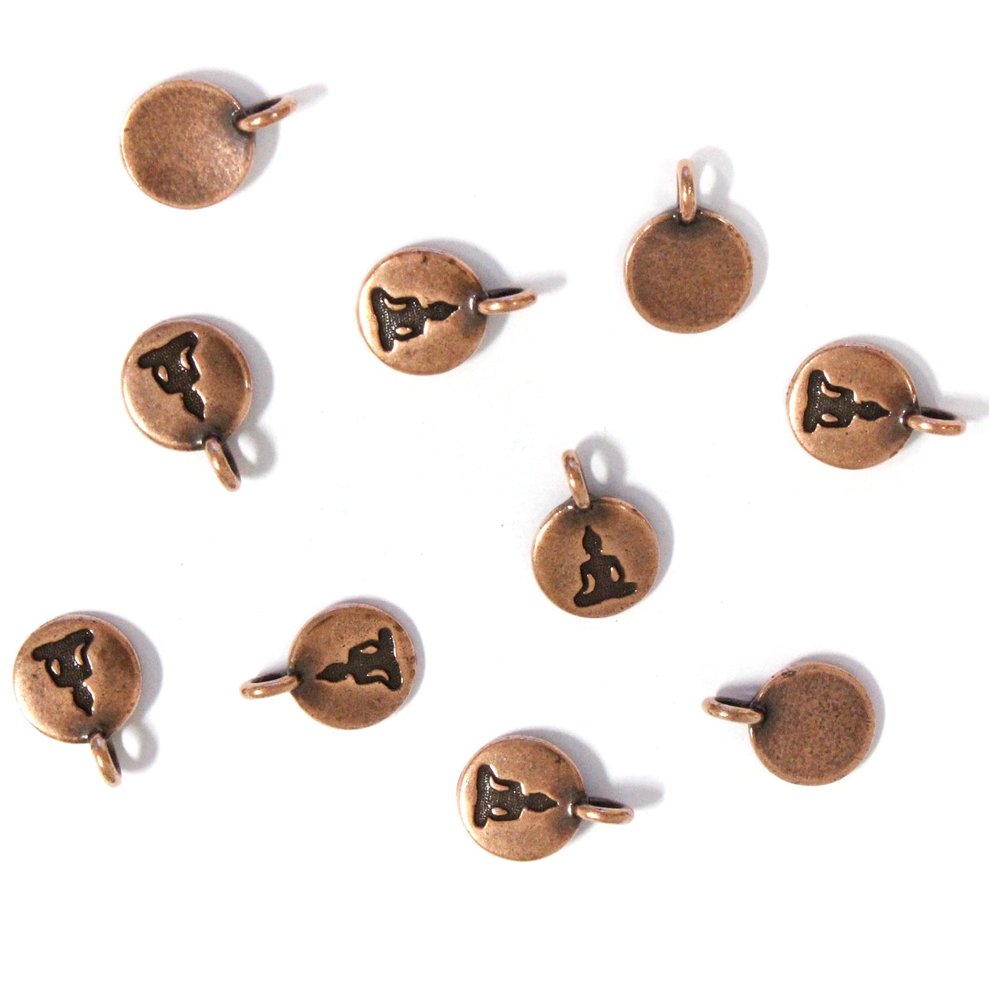 Buddha Charm Antique Copper - 10 Pack