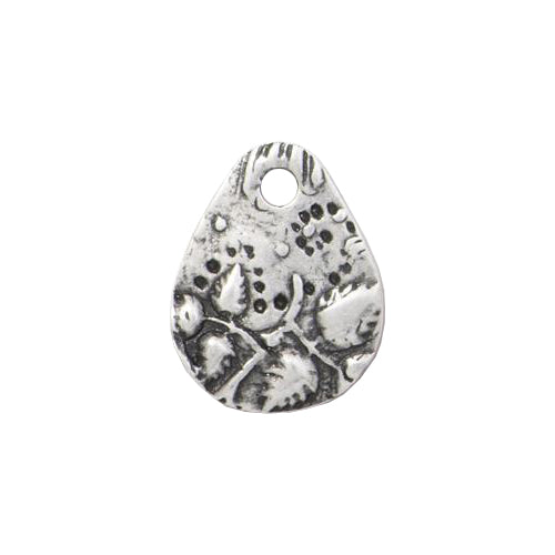 TierraCast 16mm Flora Teardrop Charm / 20 Pack / pewter with an antique finish