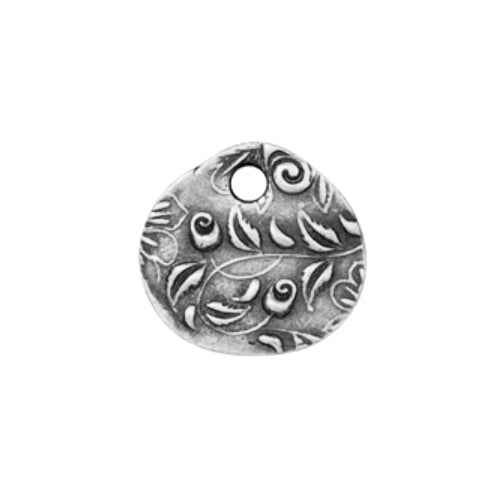 TierraCast 14mm Jardin Charm / pewter with an antique finish / reverse view
