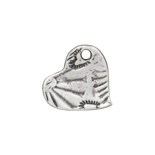 TierraCast Amor Heart Charm / pewter with antique finish / reverse view