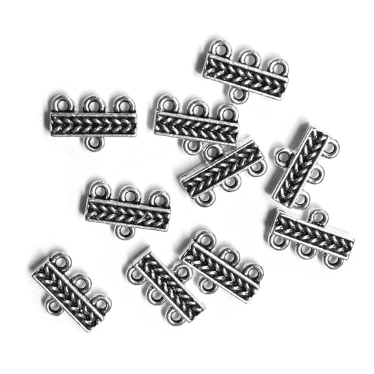 TierraCast Braided 3 To 1 Link / pewter with antique silver finish