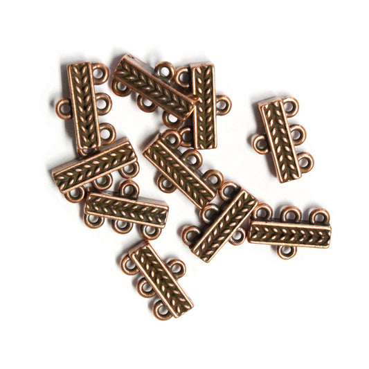 TierraCast Braided 3 To 1 Link / pewter with antique copper finish