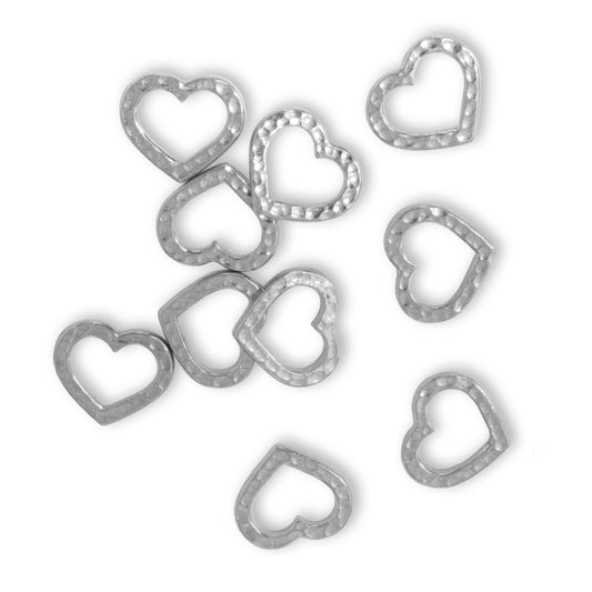 TierraCast Hammertone Heart Ring / plated pewter with a bright rhodium finish