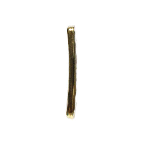 TierraCast Hammertone Drilled Rectangle Link / pewter with a bright gold finish / side view