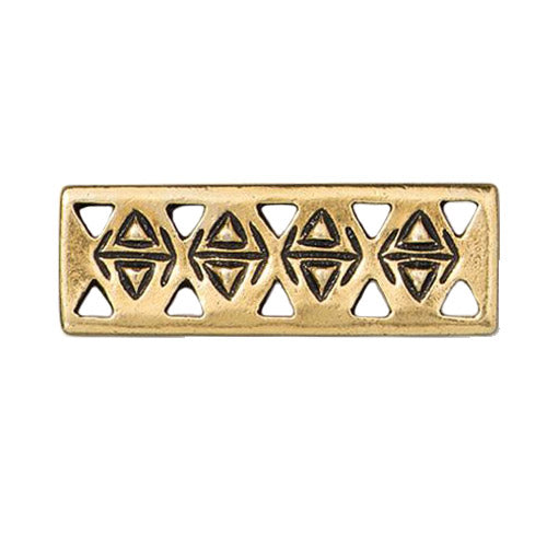 TierraCast Ethnic Bar Link / 10 Pack / pewter with antique gold finish