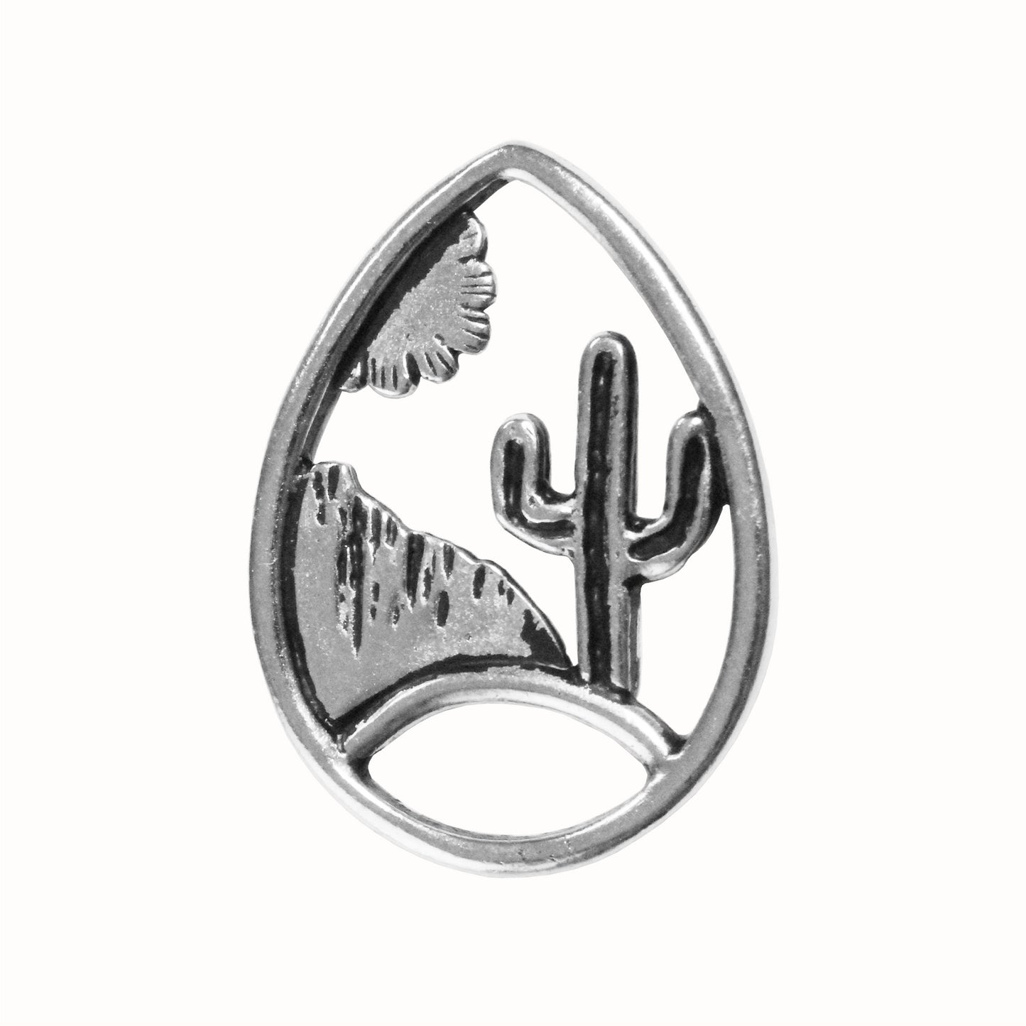 TierraCast Desert Landscape Link / plated pewter with an antique silver finish / 94-3239-12
