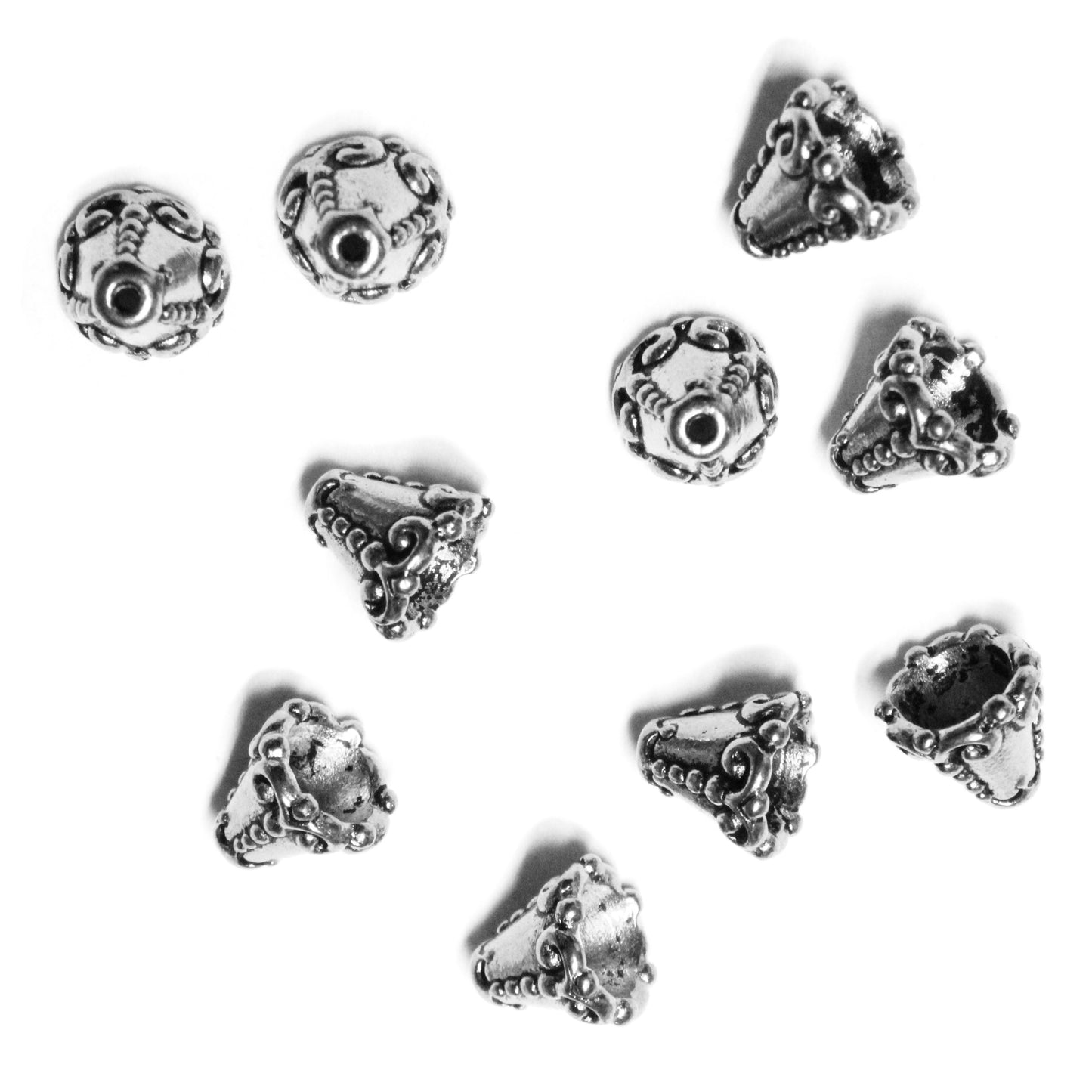 TierraCast Heirloom Cone / 10 Pack / pewter with antique silver finish