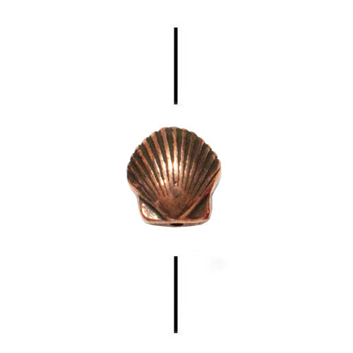 TierraCast 9mm Shell Bead / 10 Pack / pewter with antique copper finish