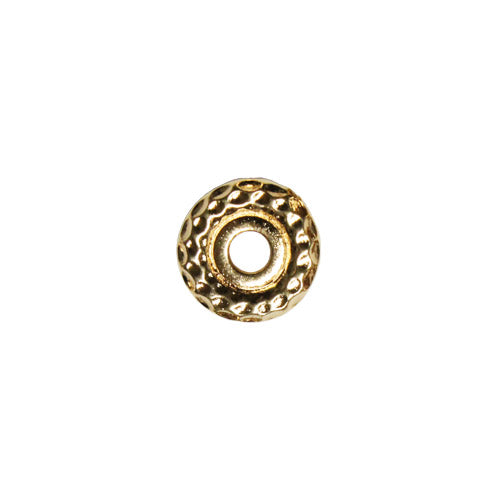 TierraCast 10mm Hammertone Large Hole Bead/ 10 Pack / pewter with a bright gold finish