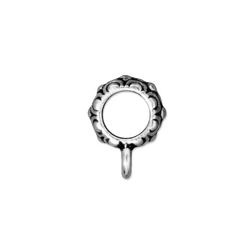 TierraCast Oasis Bail / pewter with antique silver finish / side view