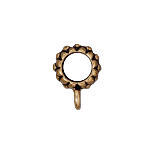 TierraCast Joy Bail / pewter with antique gold finish / side view